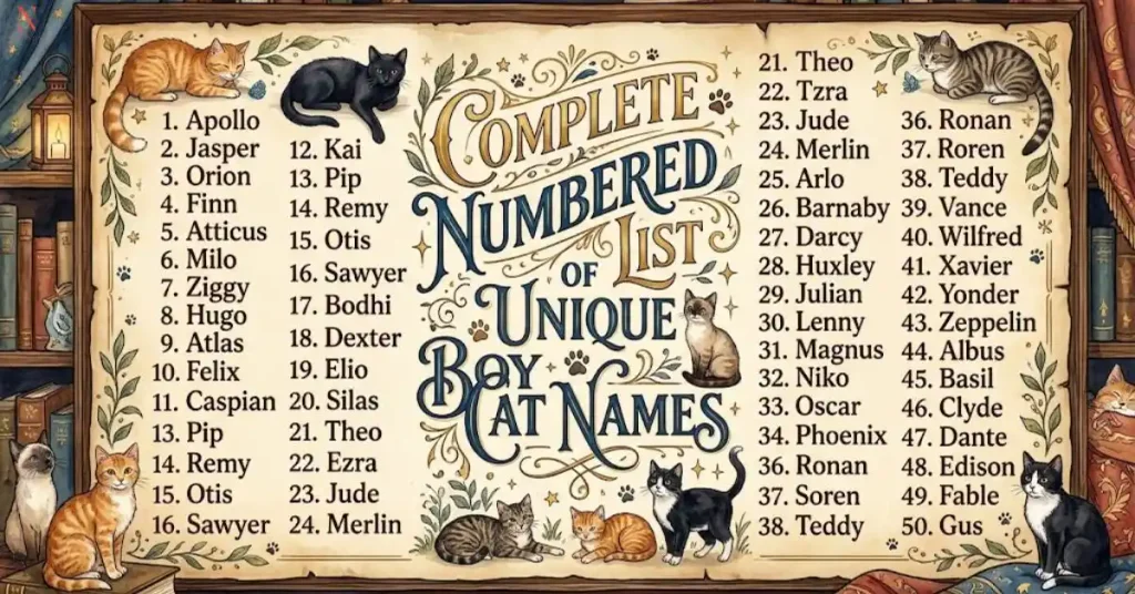 complete-numbered-list-of-unique-boy-cat-names Complete Numbered List of Unique Boy Cat Names