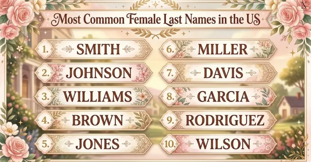 Most Common Female Last Names in the US